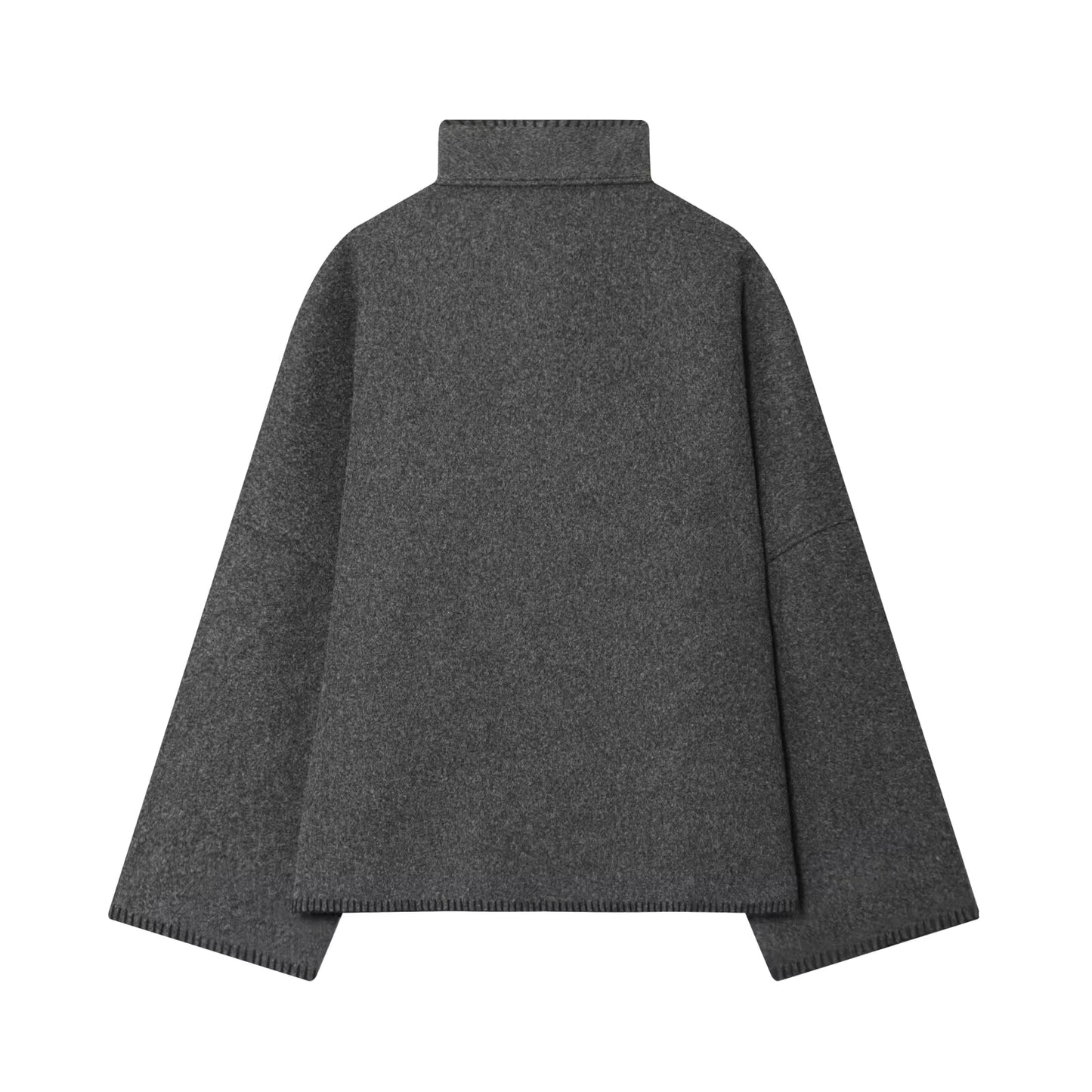 Élise - Veste Cape Minimaliste Col Montant